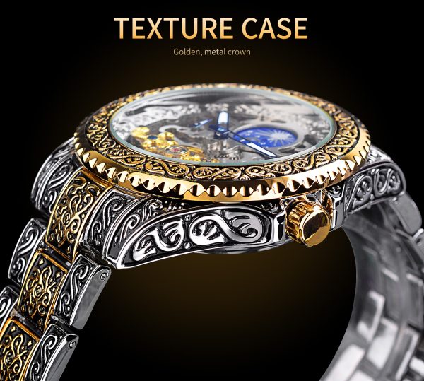Forsining Skeleton Carved Tourbillon Mechanical Watches Luxury Men's Wristwatch - Image 2