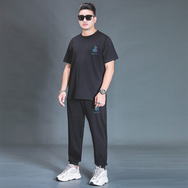 Oversized T-shirt And Trousers Two-piece Fat Casual Sports Suit - Image 4