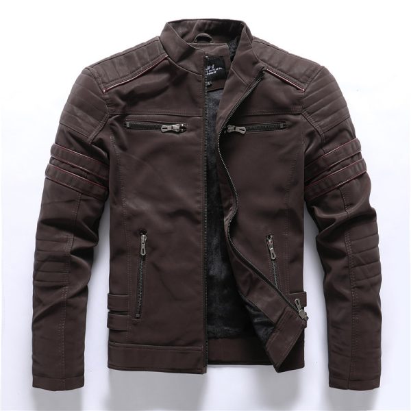 Men's leather washed leather jacket - Image 6