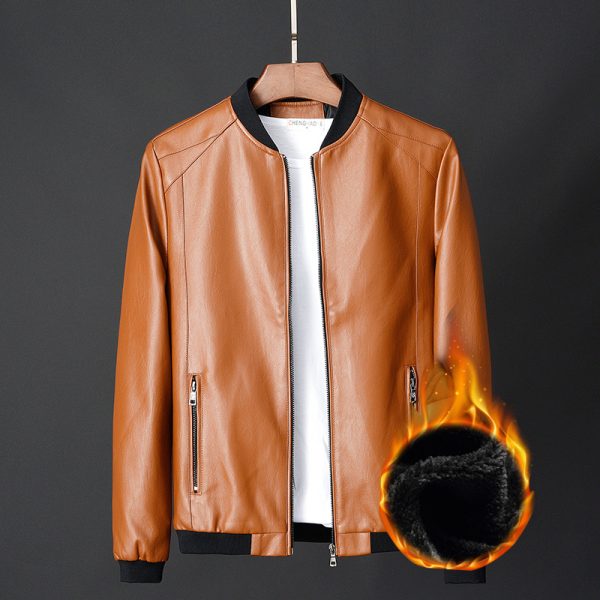 Leather jacket slim men's leather jacket - Image 6