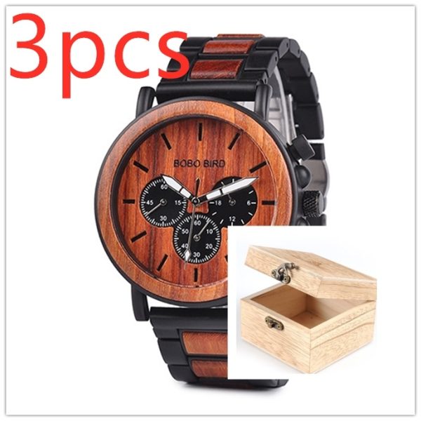 BOBO BIRD Wooden Men Watches Relogio Masculino Top Brand Luxury Stylish Chronograph Military Watch A Great Gift for Male OEM - Image 9