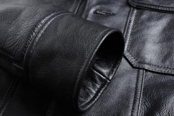 Top Layer Cowhide Leather Leather Jacket Men's Short Slim Leather Jacket Jacket - Image 4