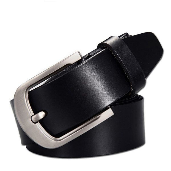 Leather Cowskin Vintage Jean Belt Pin Buckle Simple Men's Belt Wide - Image 4