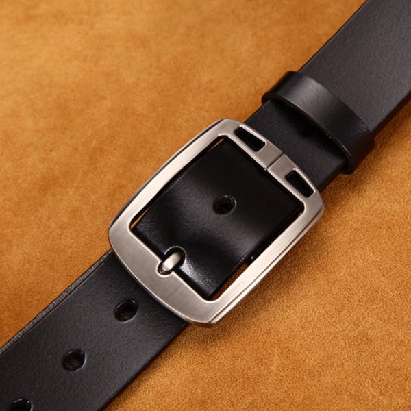 Leather Cowskin Vintage Jean Belt Pin Buckle Simple Men's Belt Wide - Image 6