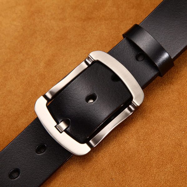 Leather Cowskin Vintage Jean Belt Pin Buckle Simple Men's Belt Wide - Image 3