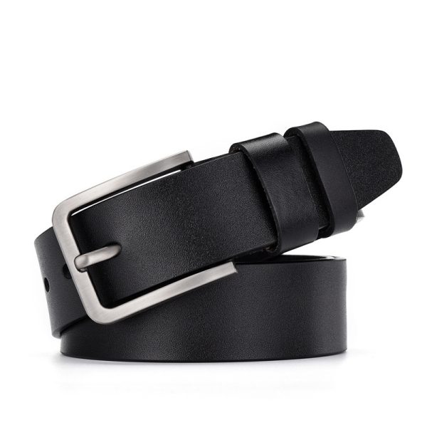 Leather Cowskin Vintage Jean Belt Pin Buckle Simple Men's Belt Wide - Image 7