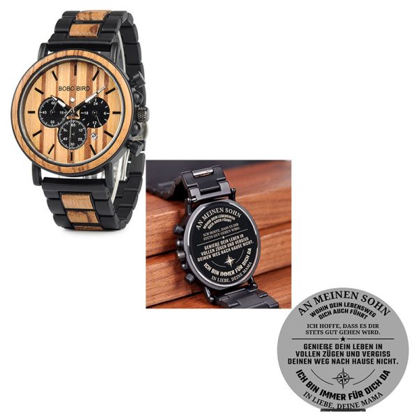 BOBO BIRD Wooden Men Watches Relogio Masculino Top Brand Luxury Stylish Chronograph Military Watch A Great Gift for Male OEM - Image 10