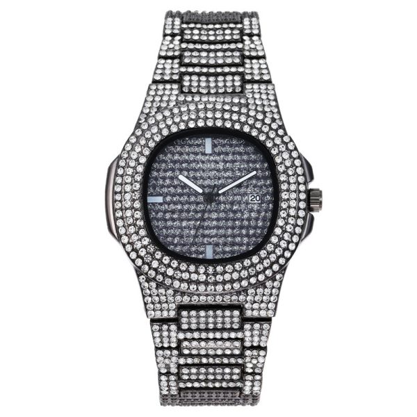 Mens Watches Luxury Brand Fashion Diamond Date Quartz Watch - Image 9
