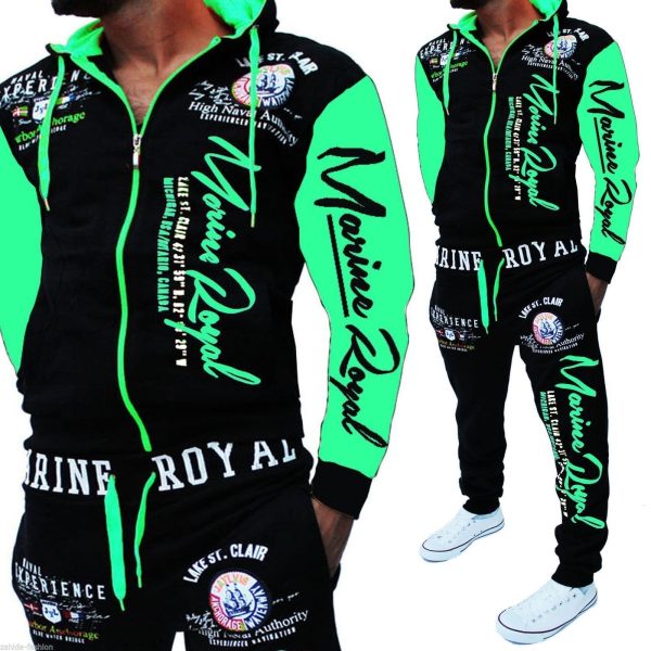 Men Tracksuit 2 Piece Tops and Pants Mens Sweat Suits Set - Image 8