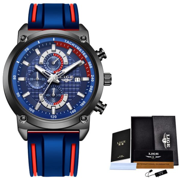 New Creative Design Blue Watches Men Luxury Quartz Wristwatch Stainless Steel Chronograph Sport Men Watch Relogio Masculino - Image 3