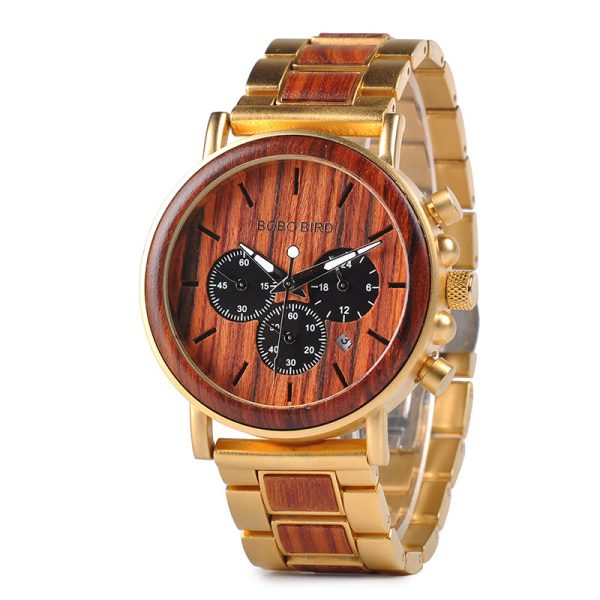 BOBO BIRD Wooden Men Watches Relogio Masculino Top Brand Luxury Stylish Chronograph Military Watch A Great Gift for Male OEM - Image 5