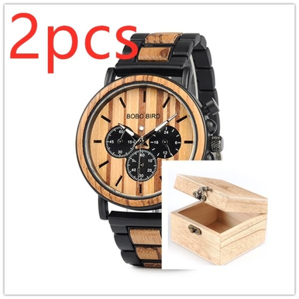 BOBO BIRD Wooden Men Watches Relogio Masculino Top Brand Luxury Stylish Chronograph Military Watch A Great Gift for Male OEM - Image 7