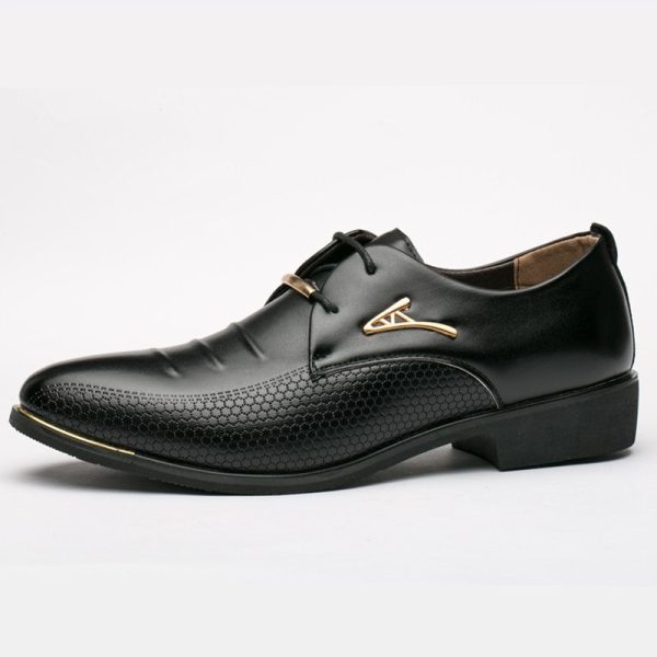 luxury Brand Classic Man Pointed Toe Dress Shoes Mens Patent Leather Black Wedding Shoes Oxford Formal Shoes Big Size fashion - Image 3