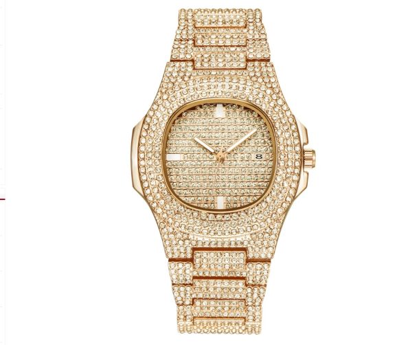 Mens Watches Luxury Brand Fashion Diamond Date Quartz Watch - Image 4