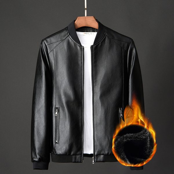 Leather jacket slim men's leather jacket - Image 3