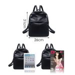 High Quality PU Leather Women Backpack Fashion Solid School Bags For Teenager Girls Large Capacity Casual Women Black Backpacks - Image 2