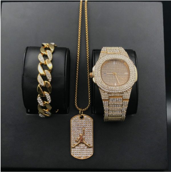 Mens Watches Luxury Brand Fashion Diamond Date Quartz Watch - Image 5