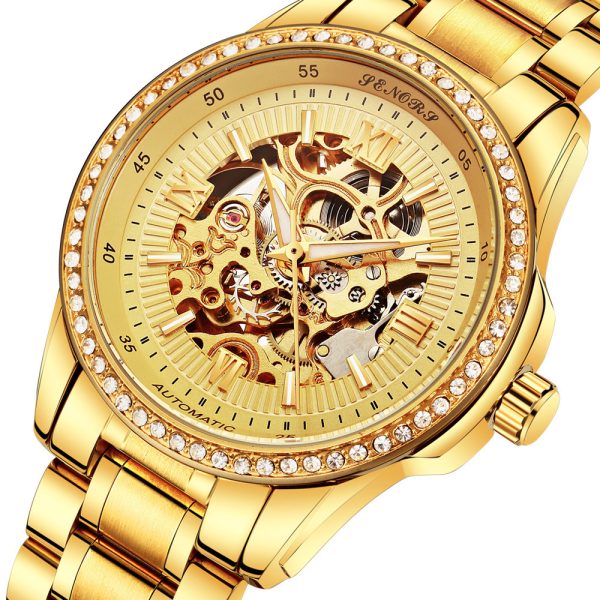 Cross border electricity supplier Senas SN019 hollow automatic mechanical watches, business and leisure waterproof watches for men - Image 4