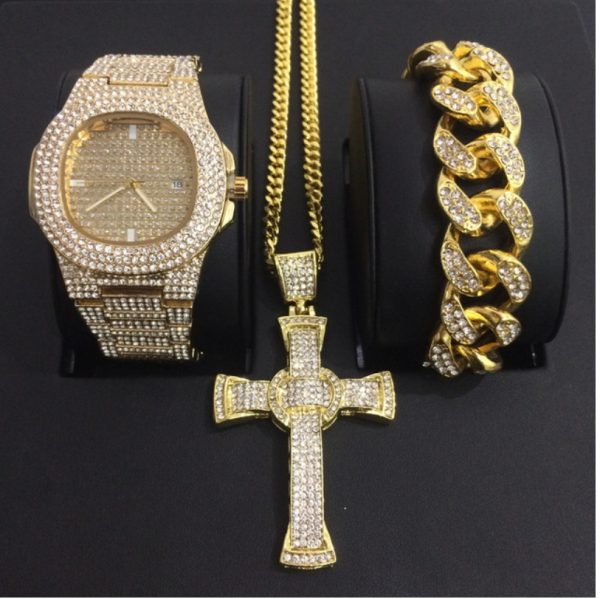 Mens Watches Luxury Brand Fashion Diamond Date Quartz Watch - Image 10