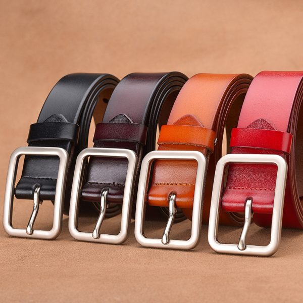 Leather belt buckle belt - Image 3