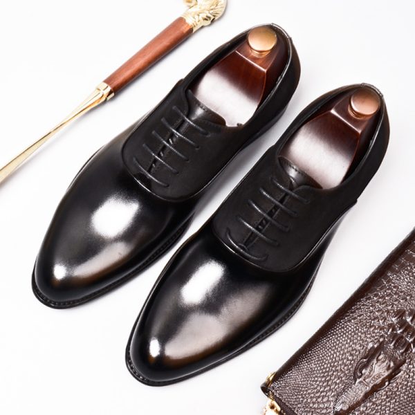 Vintage British Business Mens Formal Leather Shoes - Image 6