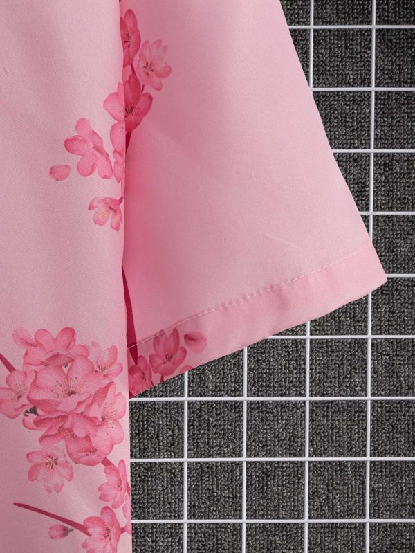 Digital Printing Floral Short Sleeve Shirt - Image 3