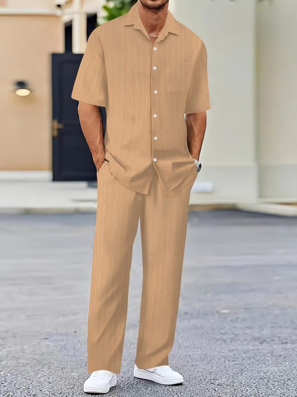 Men's Solid Color Short Sleeve Fashion Suit - Image 4