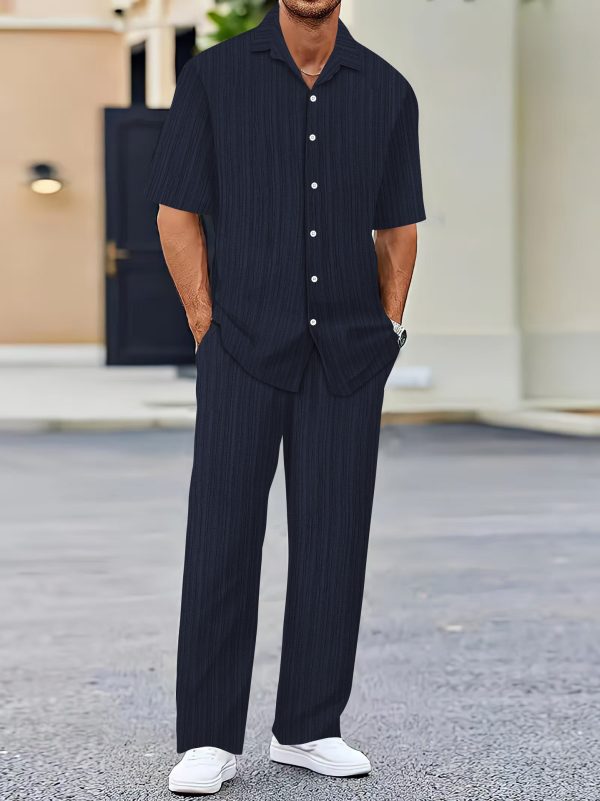 Men's Solid Color Short Sleeve Fashion Suit - Image 5