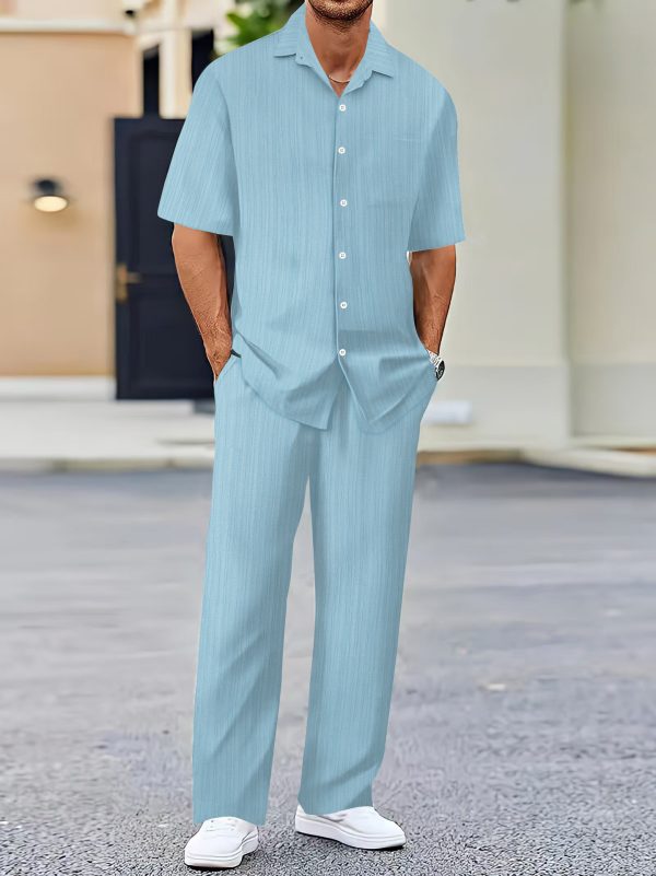 Men's Solid Color Short Sleeve Fashion Suit - Image 6