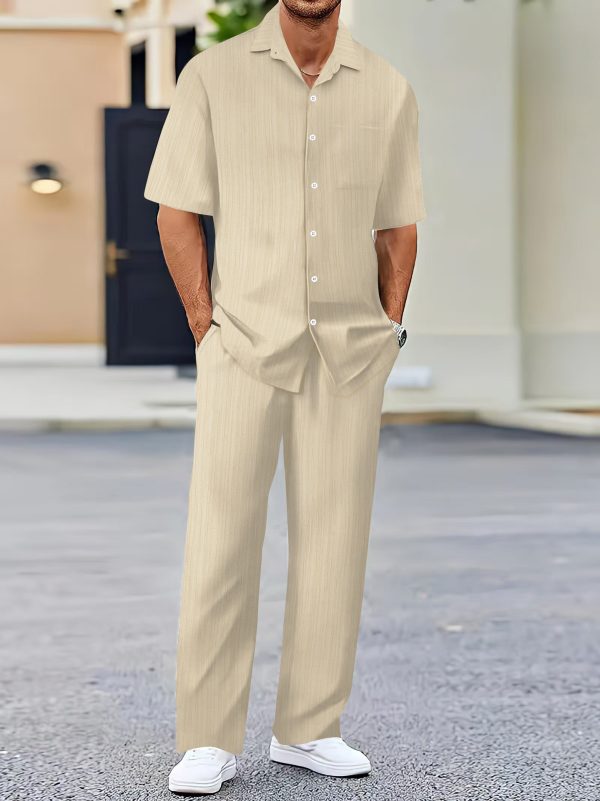 Men's Solid Color Short Sleeve Fashion Suit - Image 7