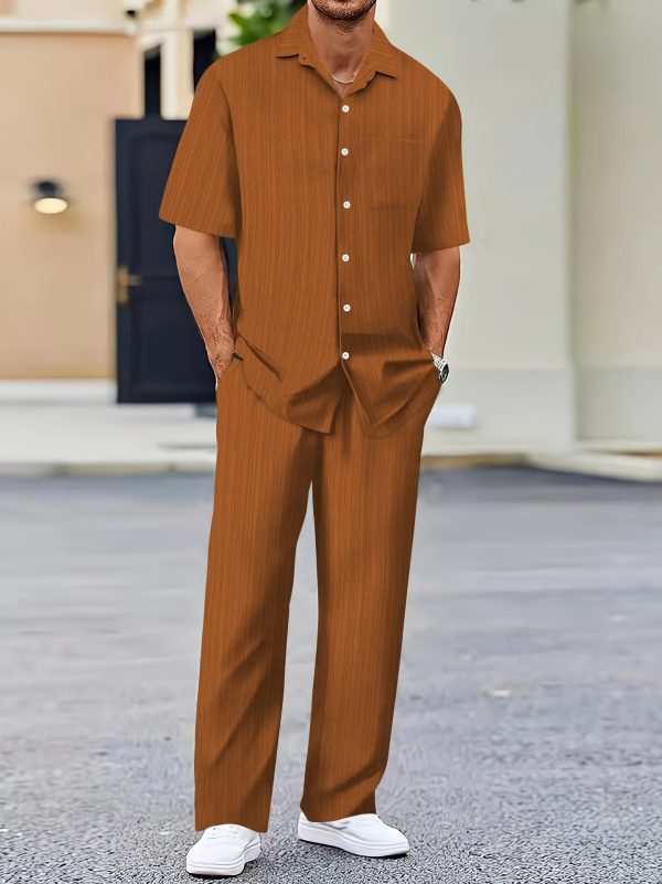 Men's Solid Color Short Sleeve Fashion Suit - Image 8