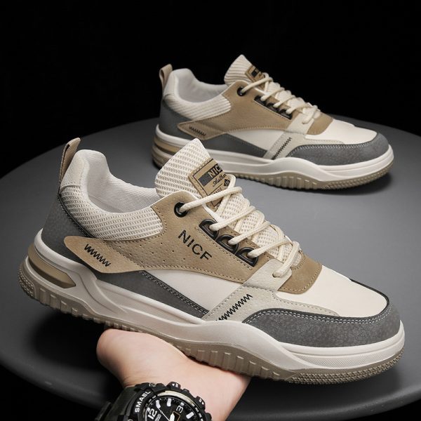 Mens Fashion Casual Leather Surface Waterproof Non-slip Labor Protection Shoes - Image 5