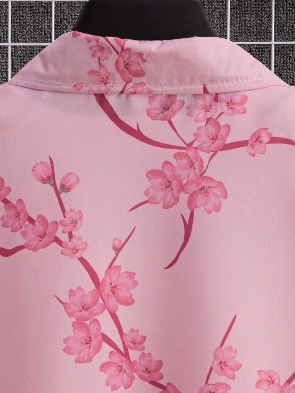 Digital Printing Floral Short Sleeve Shirt - Image 5