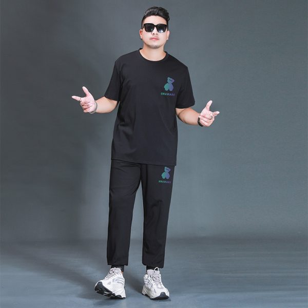 Oversized T-shirt And Trousers Two-piece Fat Casual Sports Suit - Image 5