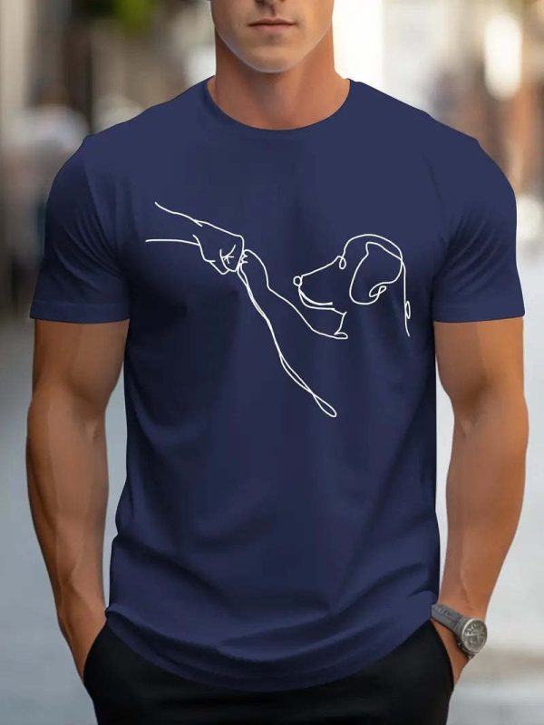 Printed T-shirt Men's Short-sleeved Pattern Top - Image 3