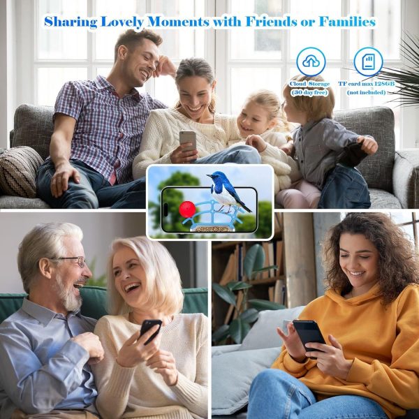 Smart Bird Feeder With Camera,Solar-Powered WiFi 4MP Live Camera,AI Identify Bird Species Auto Capture Garden Bird Watching&Motion Detection,Ideal Gift For Bird Lovers,Blue - Image 3