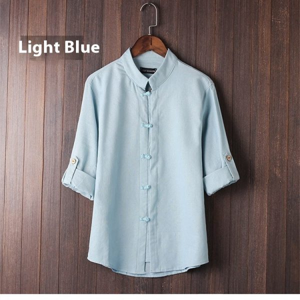 Men's Linen Vintage Plus Size Shirt - Image 2
