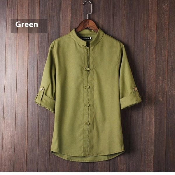 Men's Linen Vintage Plus Size Shirt - Image 10
