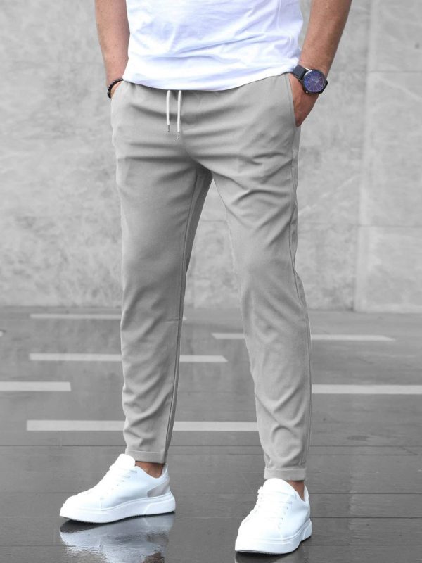 Men's Casual Pants With Pockets Fashion Slim Fit Drawstring Trousers - Image 10