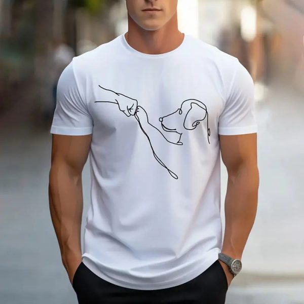 Printed T-shirt Men's Short-sleeved Pattern Top - Image 2