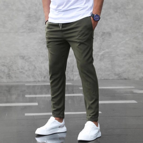 Men's Casual Pants With Pockets Fashion Slim Fit Drawstring Trousers - Image 5