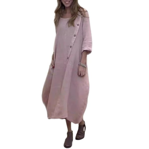 Women's Loose Round-neck Long-sleeved Dress - Image 6