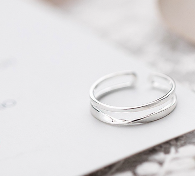 Temperament Ties Rings Double Lines Women