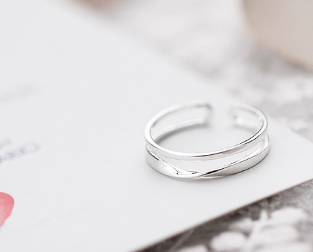 Temperament Ties Rings Double Lines Women