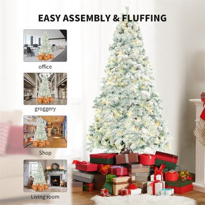 PVC Artificial Snow Christmas Tree with cedar-style branches for mall window and home Christmas decoration