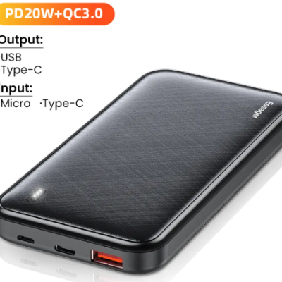 Mini Large Capacity 20000mAh Power Bank with Dual USB Ports and LED Display for Fast Charging