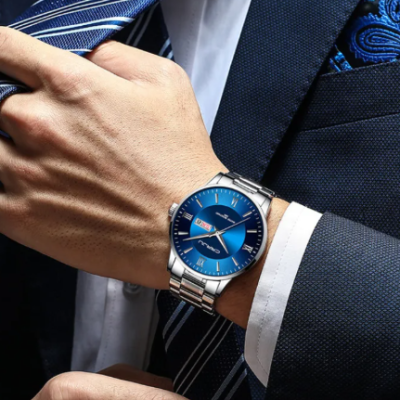 Men’s casual business and student watch with sleek design, quartz movement, and durable strap