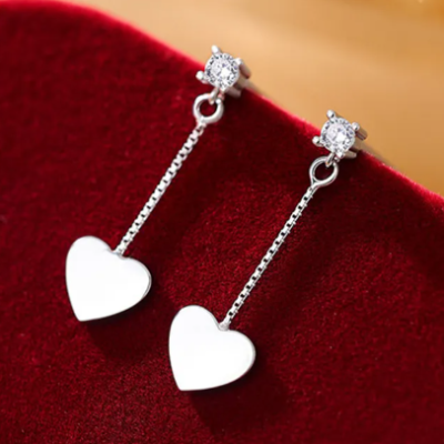 925 sterling silver loving heart stud earrings for women with light luxury finish, hypoallergenic and elegant design