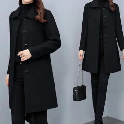 Women’s autumn and winter woolen coat in elegant design