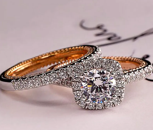 Luxury zircon couple rings for women and partners